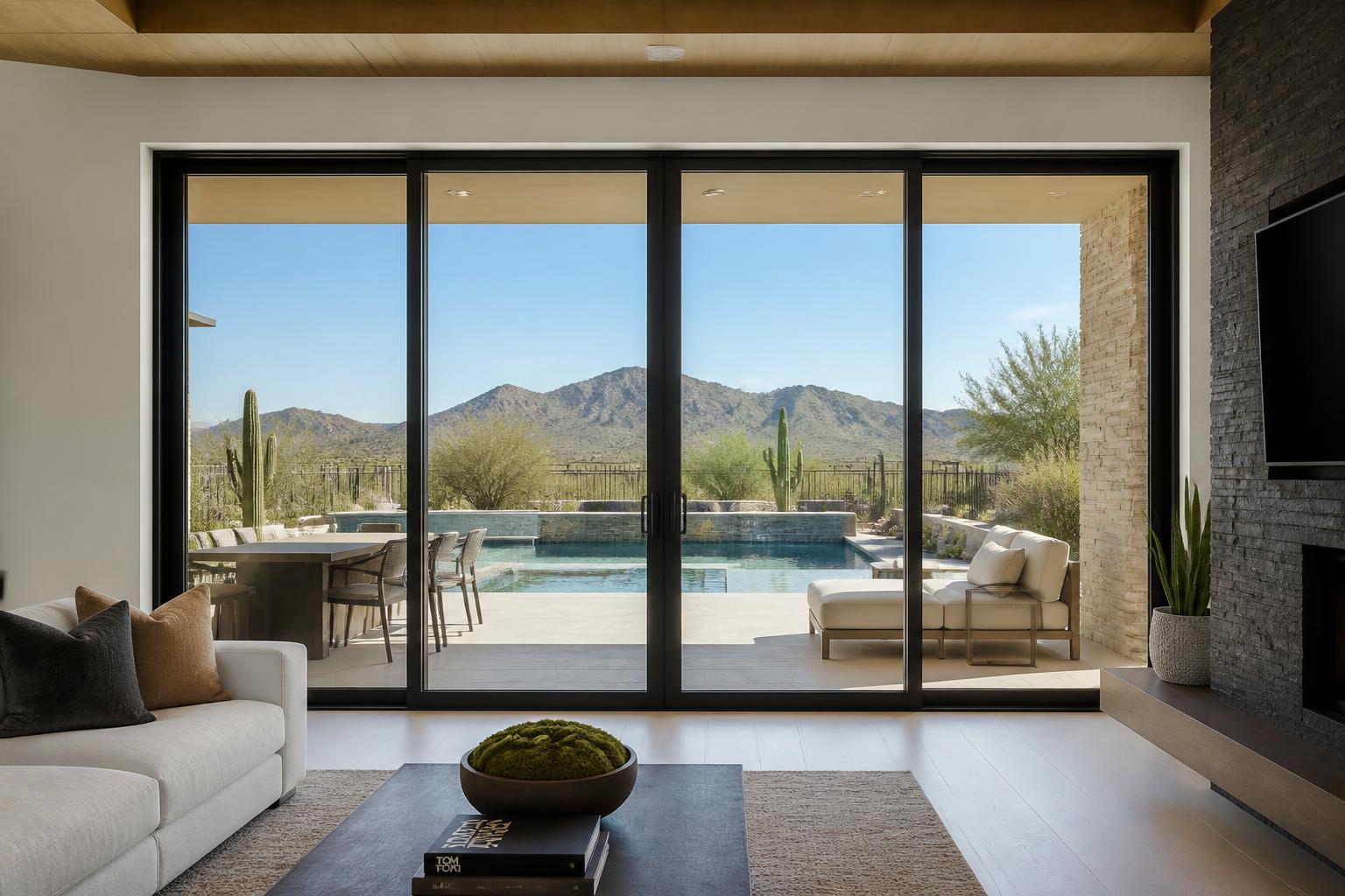 Sliding glass patio door installed in a Las Vegas home